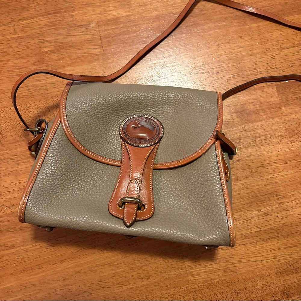 Vintage Dooney & Bourke Taupe Leather Satchel
